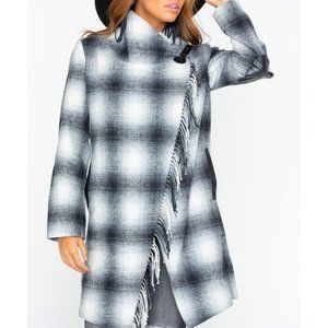 Tasha Polizzi Oxford Coat Black White Plaid